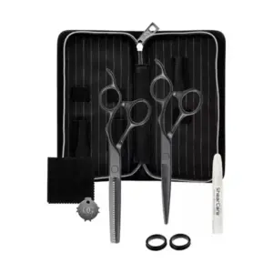Makaze za šišanje Olivia Garden Silkcut Pro Matt Black Set - 5,75'' + 6,35''