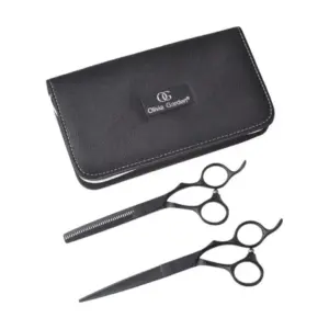 Makaze za šišanje Olivia Garden Silkcut Pro Matt Black Set - 6,50'' + 6,35''